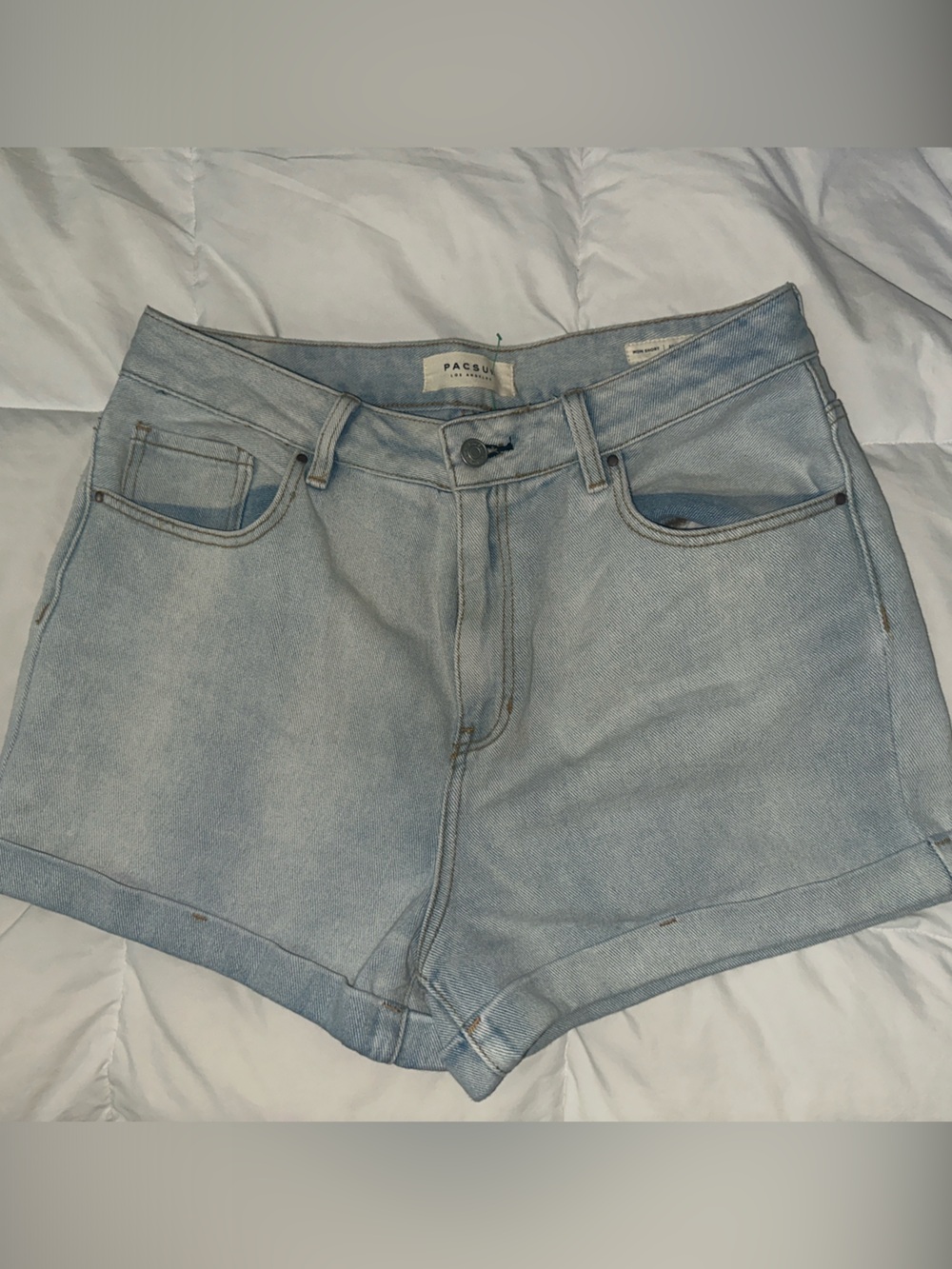 Pacsun Pale Blue High-Rise Denim Shorts